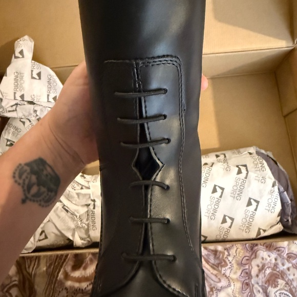Men's Black Tall Riding Boots - Classic Equestrian Style - Picture 6 of 8